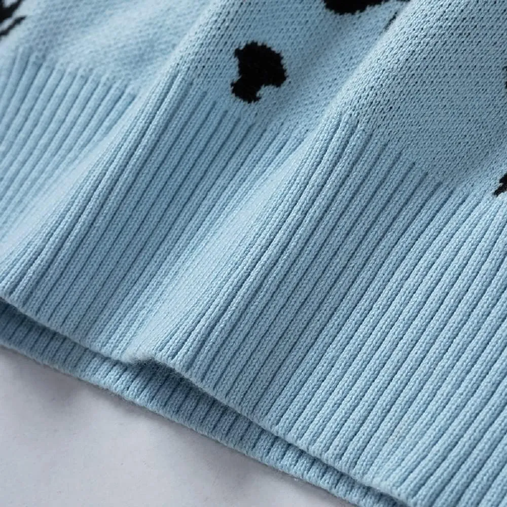 Men's Oversized Cat Sweaters Crewneck Long Sleeve Cotton Cute Pullover Sweaters