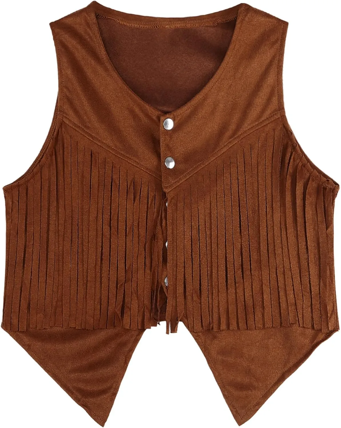 Men's Suede Leather Fringe Vest Vintage Cowboy Style Sleeveless Jacket Slim Fit Waistcoats