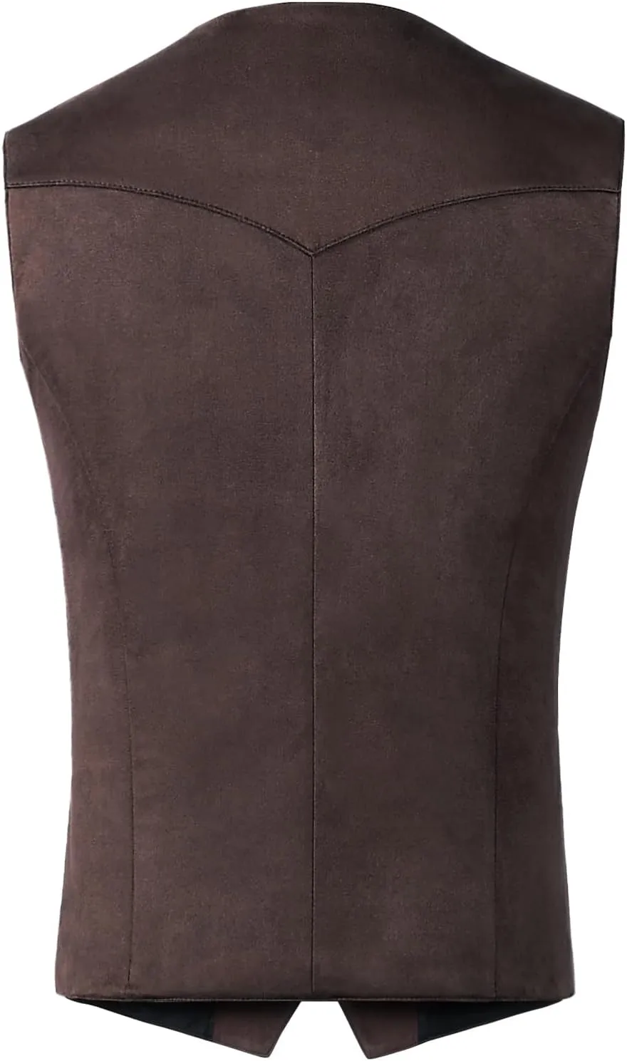 Men's Suede Leather Vest Vintage Cowboy Style Sleeveless Jacket Slim Fit Wedding Waistcoats