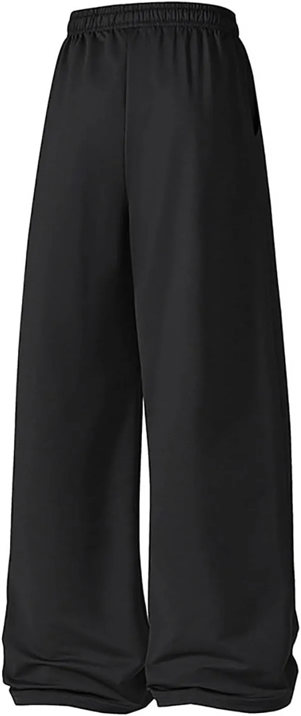 Mens Sweatpants Casual Loose Drawstring Pocket Straight Lengthened Big and Tall Suit Pants for Men