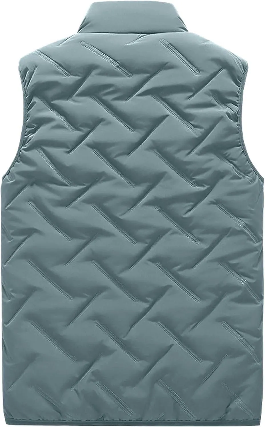 Mens Vest Jacket Winter Warm Puffer Padded Waistcoats Casual Zipper Thick Outdoor Vest Coat with Pockets