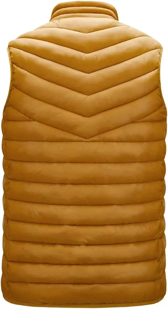 Mens Warm Windproof Stand-Collar Padded Gilets Sleeveless Jacket Waistcoat Casual Outdoor Quilted Down Puffer Vest