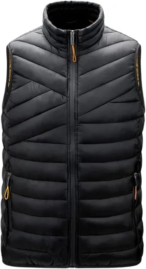 Mens Warm Windproof Stand-Collar Padded Gilets Sleeveless Jacket Waistcoat Casual Outdoor Quilted Down Puffer Vest