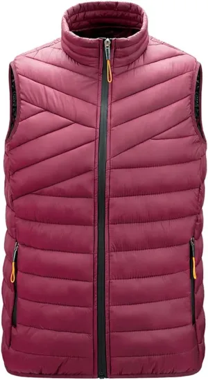 Mens Warm Windproof Stand-Collar Padded Gilets Sleeveless Jacket Waistcoat Casual Outdoor Quilted Down Puffer Vest