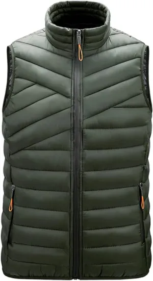 Mens Warm Windproof Stand-Collar Padded Gilets Sleeveless Jacket Waistcoat Casual Outdoor Quilted Down Puffer Vest