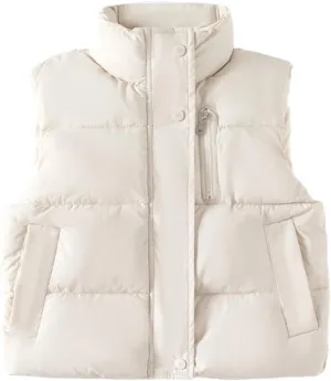 Meufam Baby Boys Girls Water-Resistant Puffer Vest Lightweight Zipper Waistcoat Sleeveless Down Vest Jacket Coat with Pockets