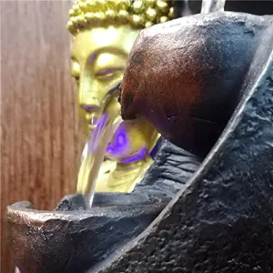 Milaan Buddha Water Fountain Waterfall with Circular Water Flow Relaxing Office