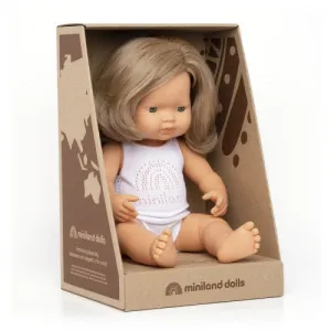 Miniland Dark Blond Girl Doll 38cm