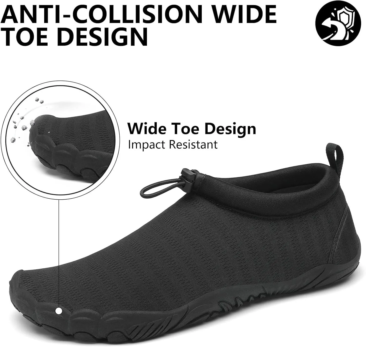 Mishansha Womens Mens Water Swim Shoes Wide Toe Box Barefoot Shoes US Size 5.5-13.5 Women / 3-11.5 Men