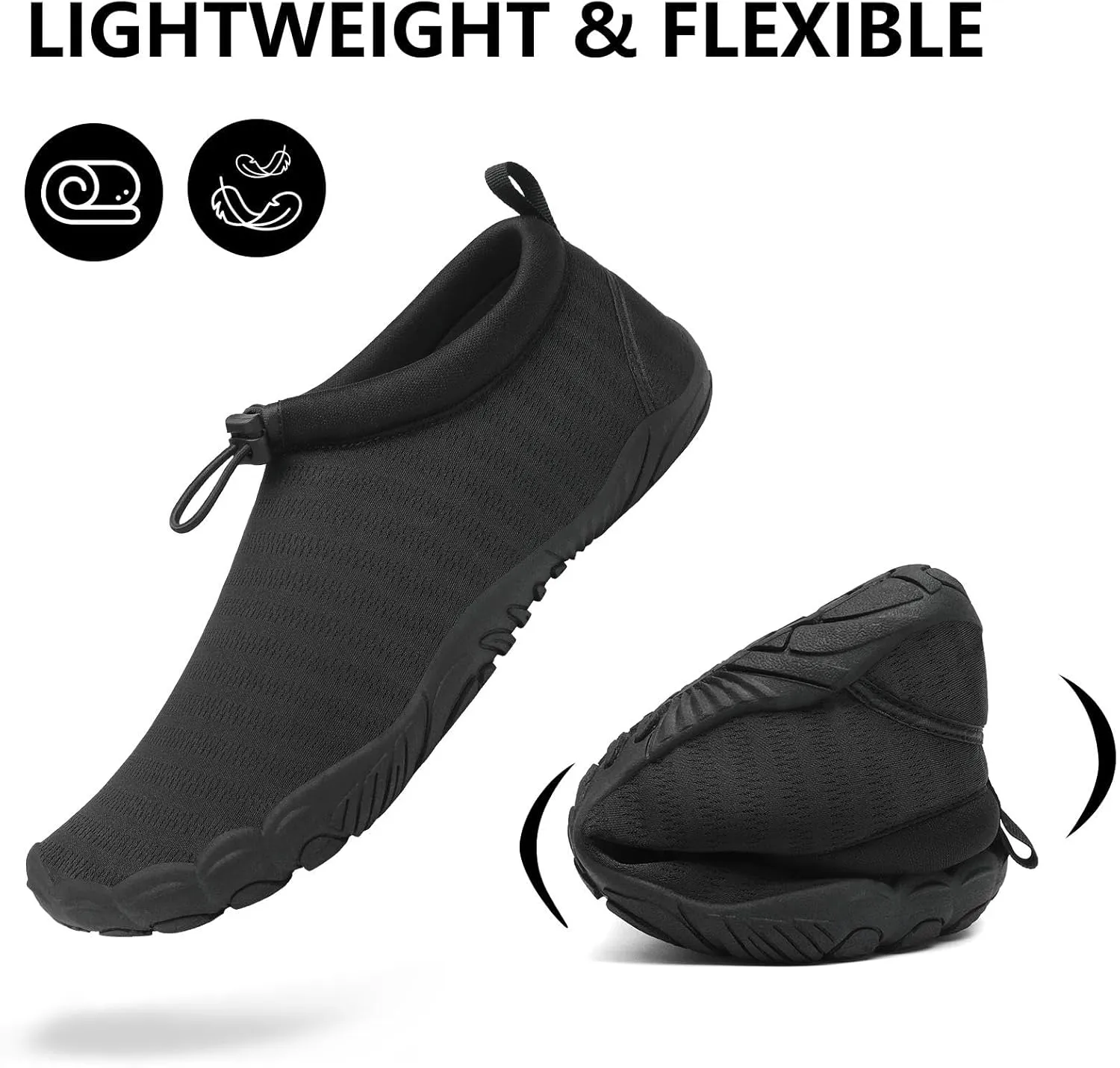 Mishansha Womens Mens Water Swim Shoes Wide Toe Box Barefoot Shoes US Size 5.5-13.5 Women / 3-11.5 Men