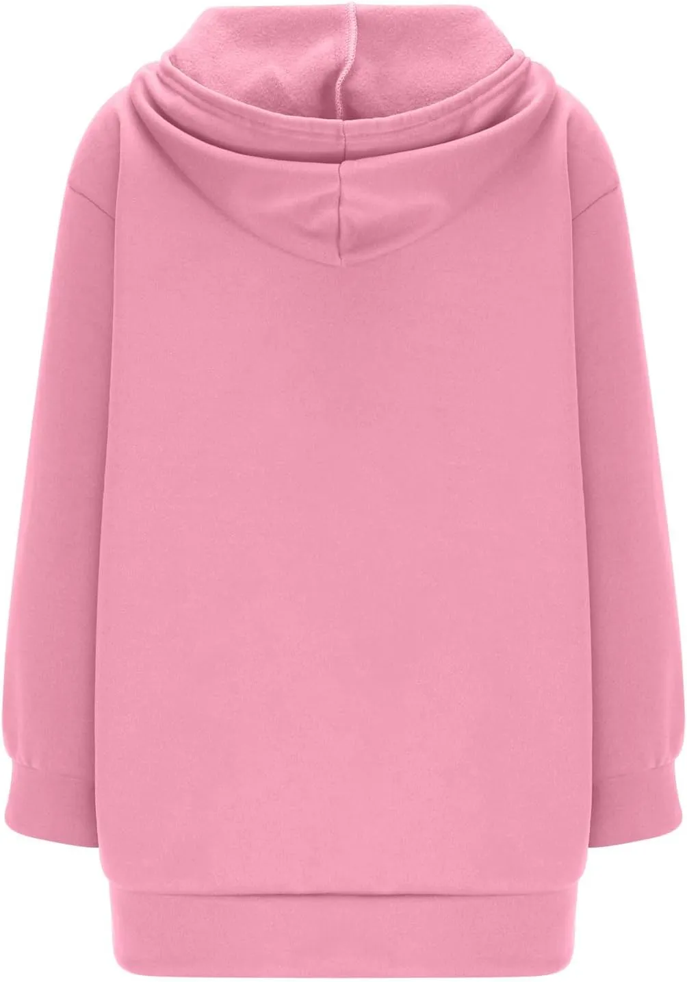 Mzkdieey Women's Zip Up Hoodies Oversized Fleece Long Tunic Sweatshirts Drawstring Long Sleeve Jacket Coats with Pockets