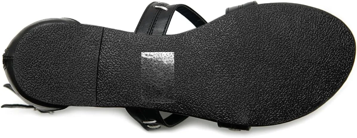 Ollio Women's Shoe Gladiator Strap Flat Zori Sandal