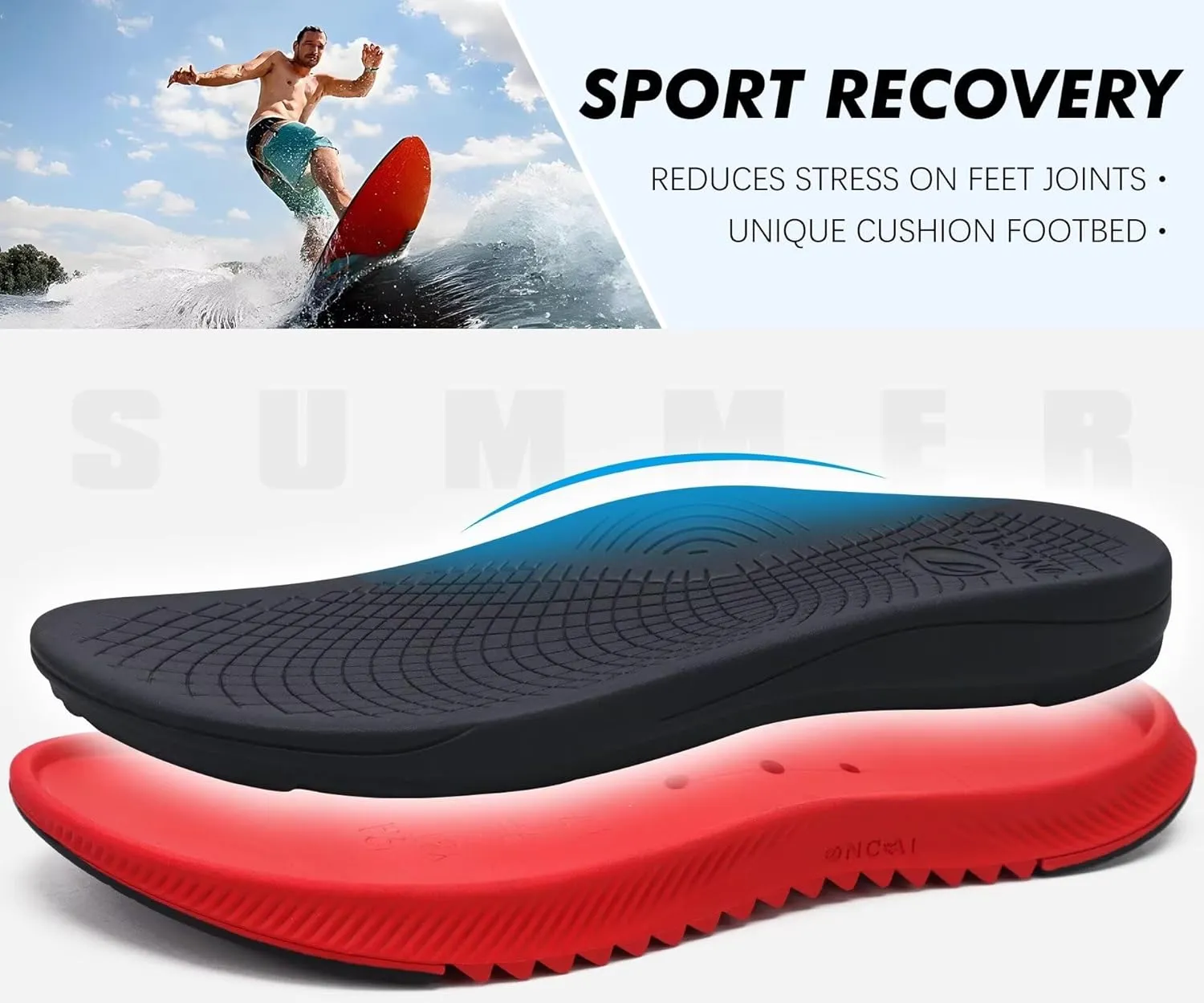 ONCAI Mens Orthopedic Flip Flops Men's Walking Sandals with Arch Support Sport Recovery Sandal for Man size 7-14