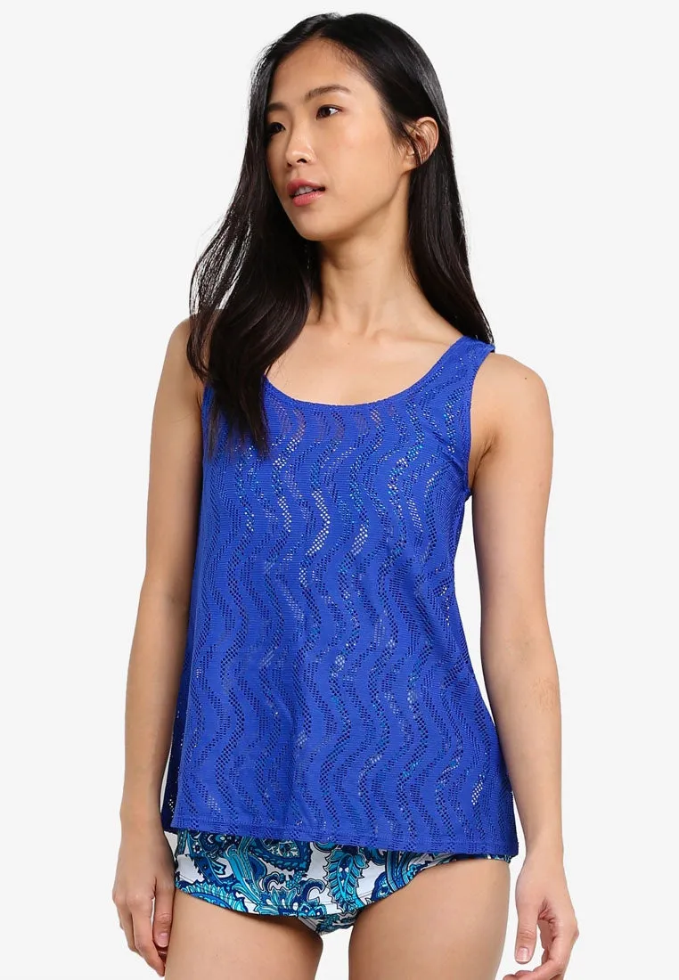 Openwork Tank Top (Blue & Jade Green)
