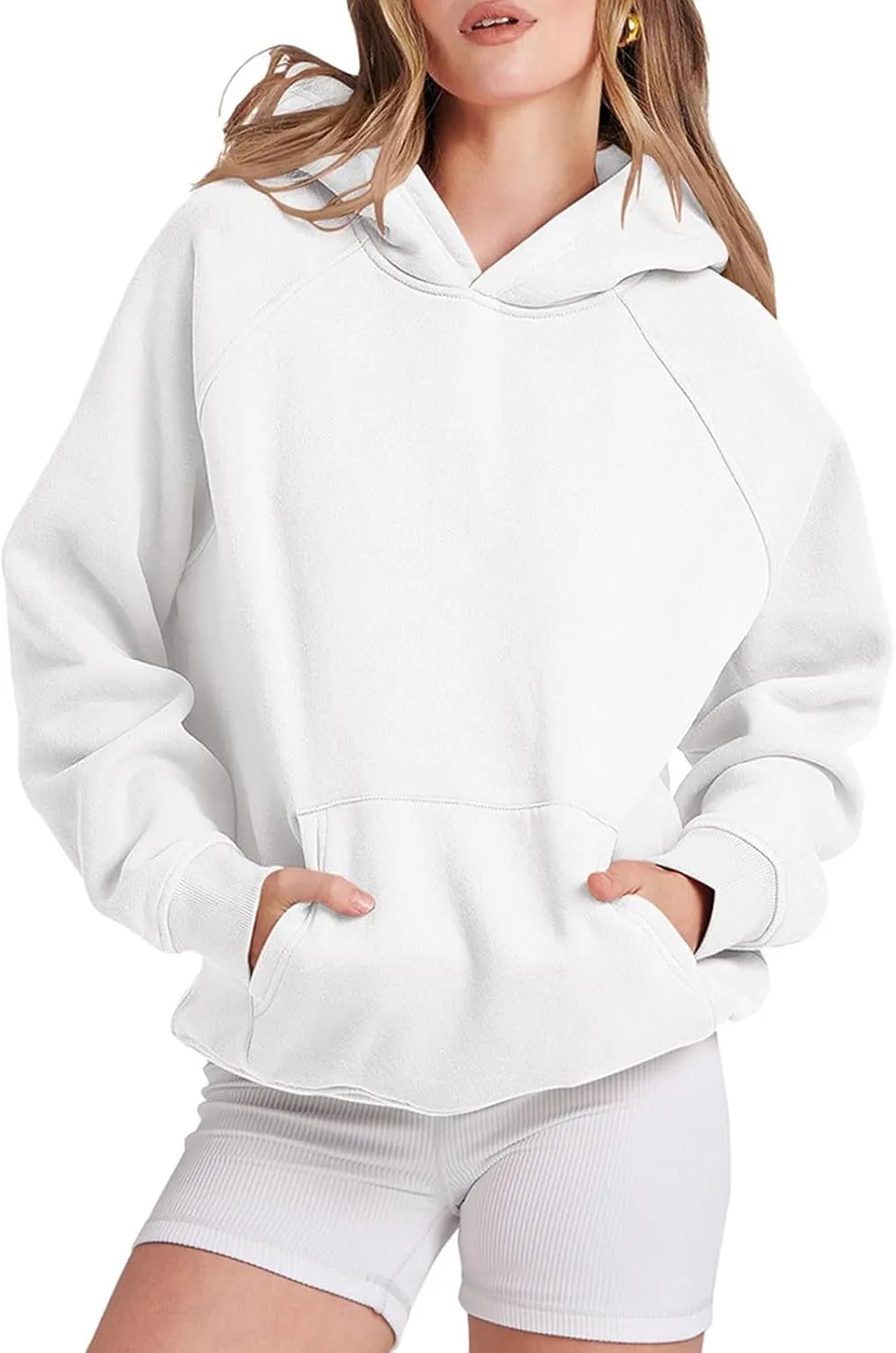 Oversized Hoodies for Women and Men Couples Fleece Basic Solid Hooded Sweatshirt Pullover Jackets