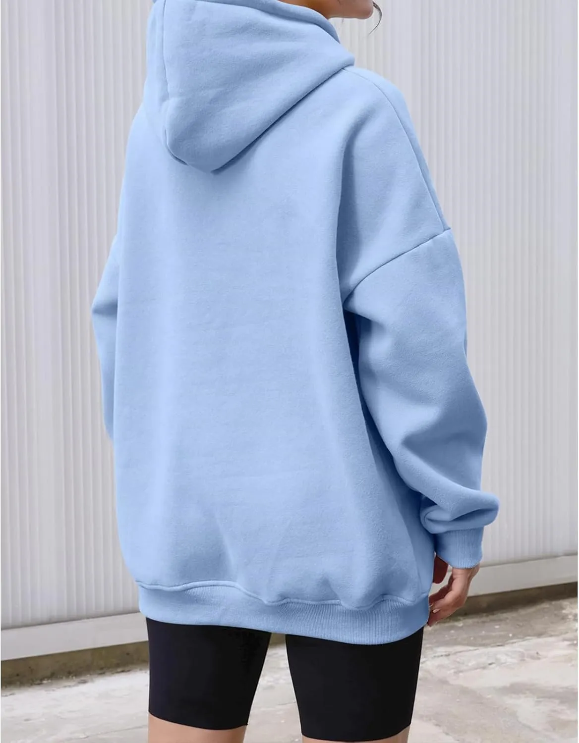 Oversized Hoodies for Women Fleece Long Sleeve Sweatshirts Solid Loose Pullover Comfy Warm Tops with Pocket