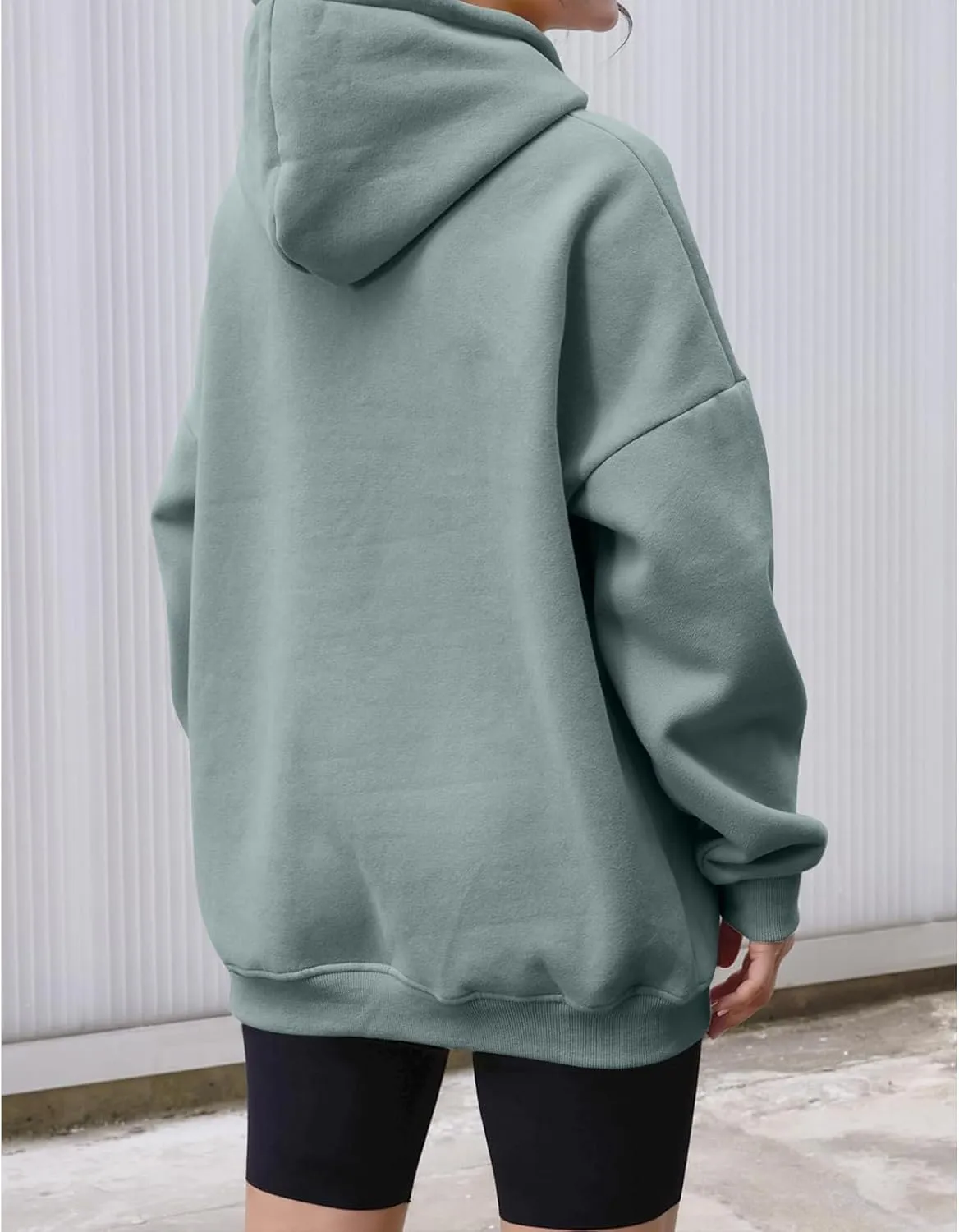 Oversized Hoodies for Women Fleece Long Sleeve Sweatshirts Solid Loose Pullover Comfy Warm Tops with Pocket