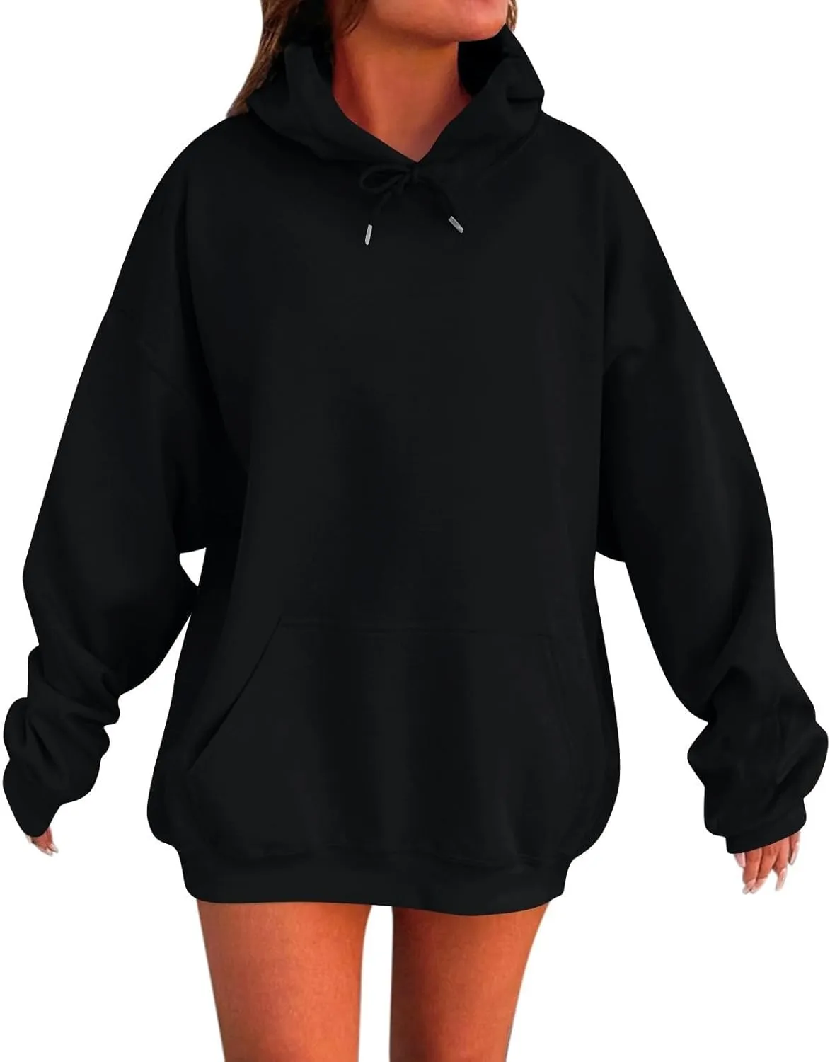 Oversized Hoodies for Women Winter Cute Drawstring Sweatshirts Pullover 2024 Fashion Solid Tops Trendy Casual Outfits