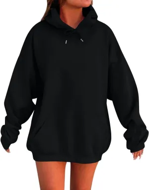 Oversized Hoodies for Women Winter Cute Drawstring Sweatshirts Pullover 2024 Fashion Solid Tops Trendy Casual Outfits