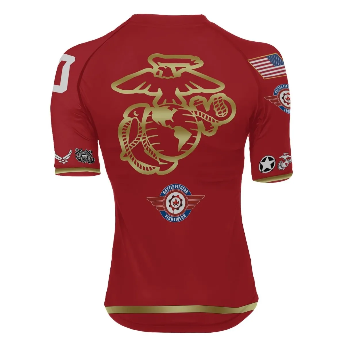 Personalized USA Marine Veteran Women's Short Sleeve Rash Guard