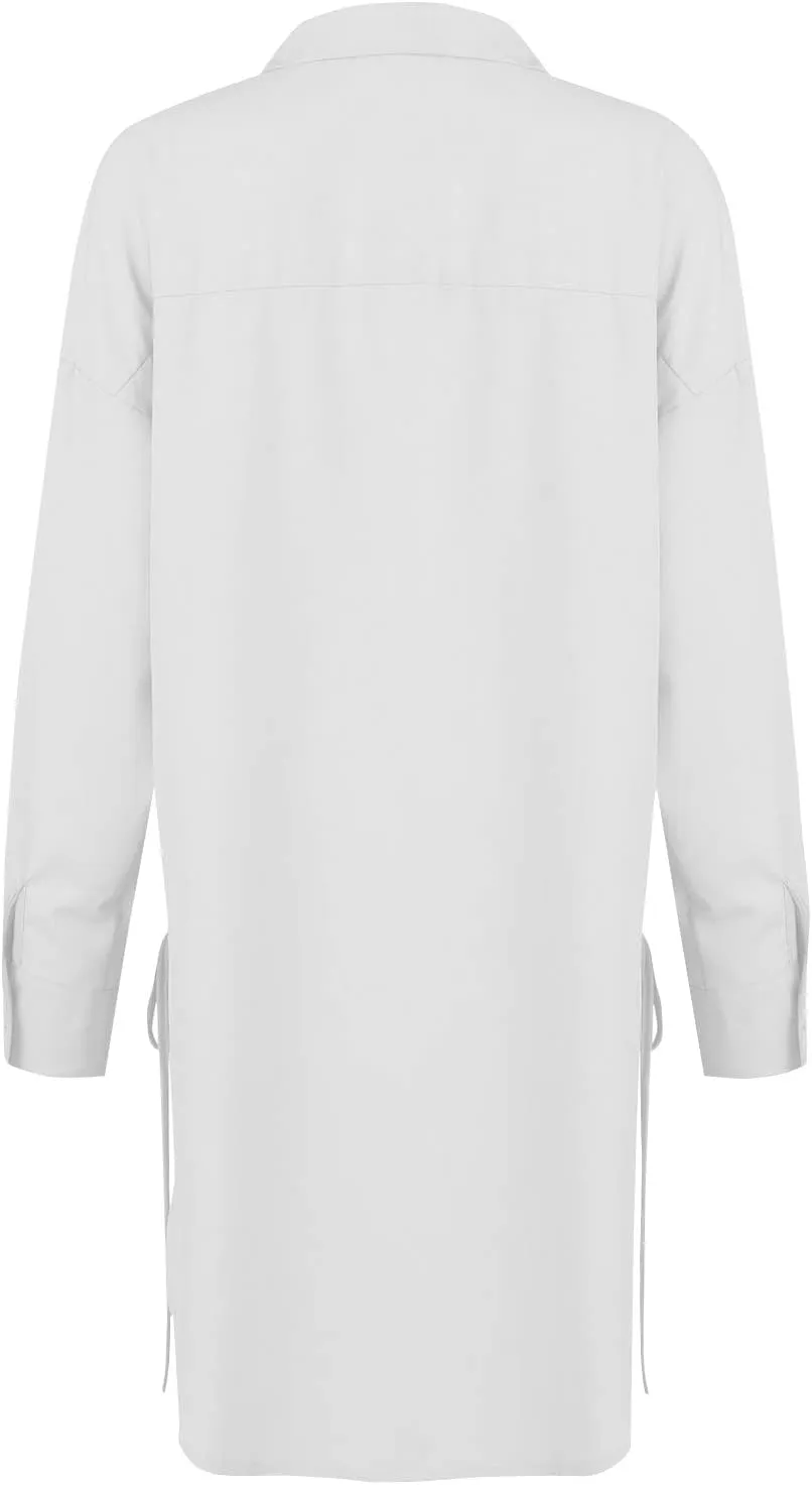 Plus Size Womens Tops Button Down Long Sleeve Boyfriend Long Shirts Fall Henley V Neck Tops Lapel Collared Blouses