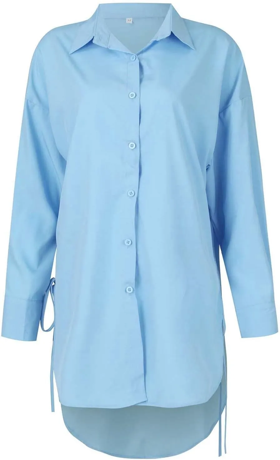 Plus Size Womens Tops Button Down Long Sleeve Boyfriend Long Shirts Fall Henley V Neck Tops Lapel Collared Blouses
