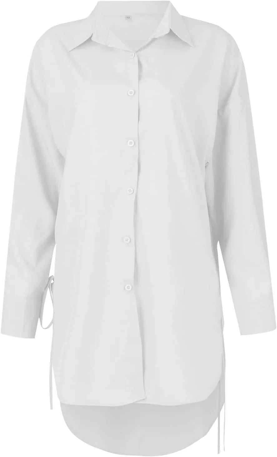 Plus Size Womens Tops Button Down Long Sleeve Boyfriend Long Shirts Fall Henley V Neck Tops Lapel Collared Blouses
