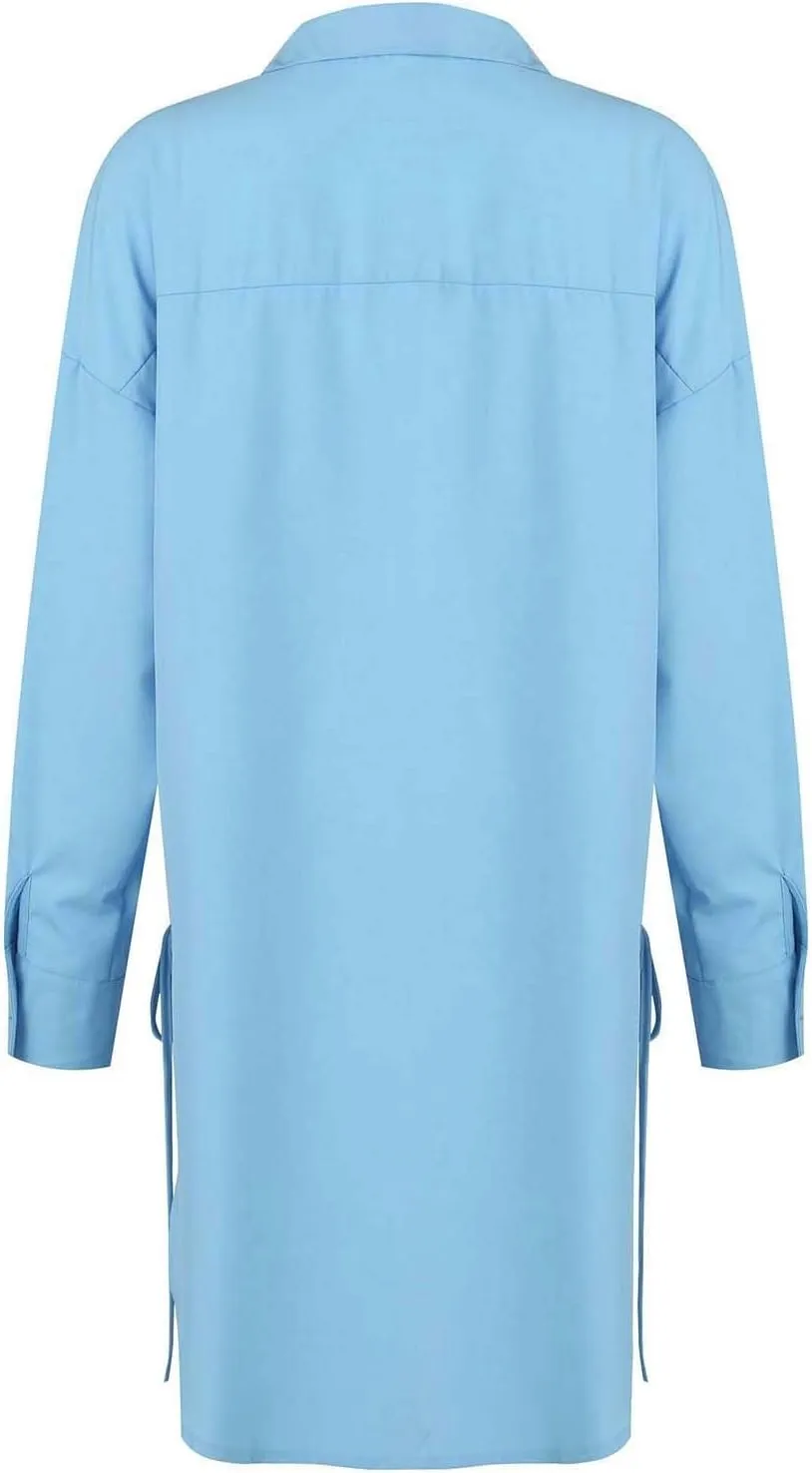 Plus Size Womens Tops Button Down Long Sleeve Boyfriend Long Shirts Fall Henley V Neck Tops Lapel Collared Blouses