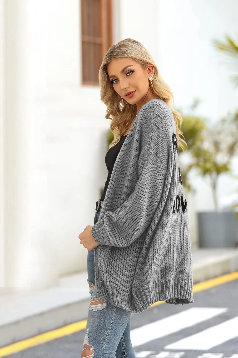 PRETTYGARDEN Women's Long Sleeve Open Front Knit Cardigans Sweaters Soft Loose Draped Coat Outerwear