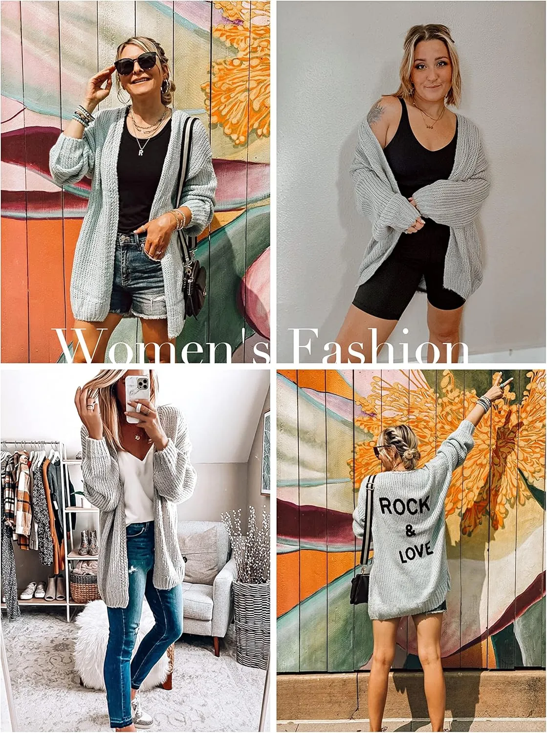 PRETTYGARDEN Women's Long Sleeve Open Front Knit Cardigans Sweaters Soft Loose Draped Coat Outerwear