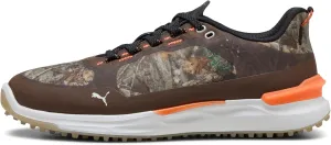 PUMA Golf Ignite Elevate X Real Tree Spikeless Shoes Black/Espresso Brown/Velvet Moss Size 12 Medium