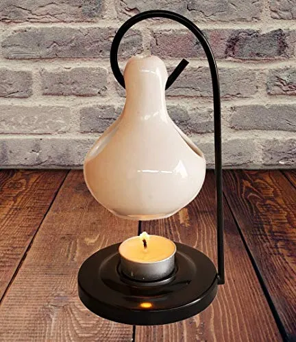 Pure Source India Aroma Set with 10 ML Aroma Oil and 4 Tea Light Candles, Relaxing Fragnance, White