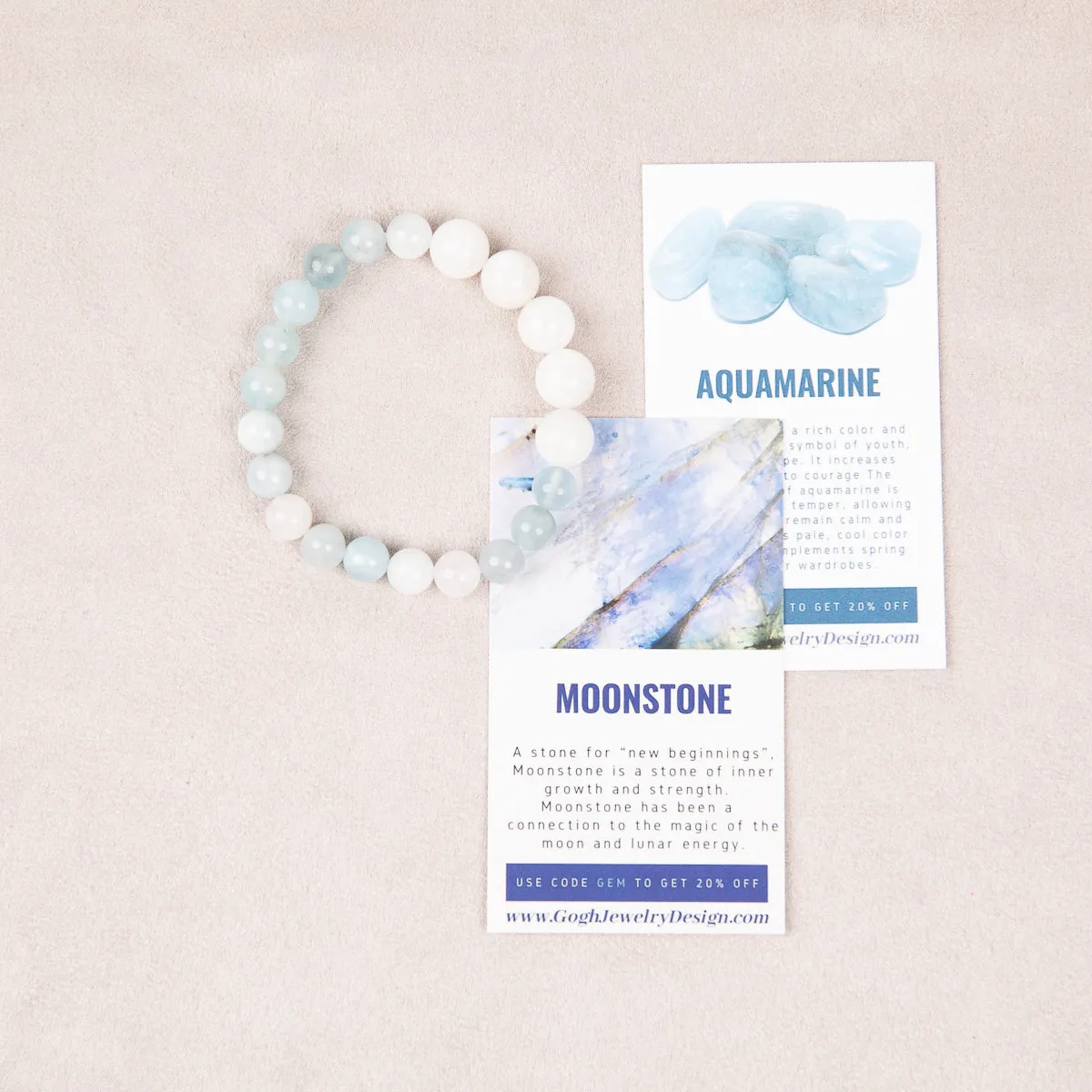 Purity of Waters Aquamarine Bracelet with Moonstone