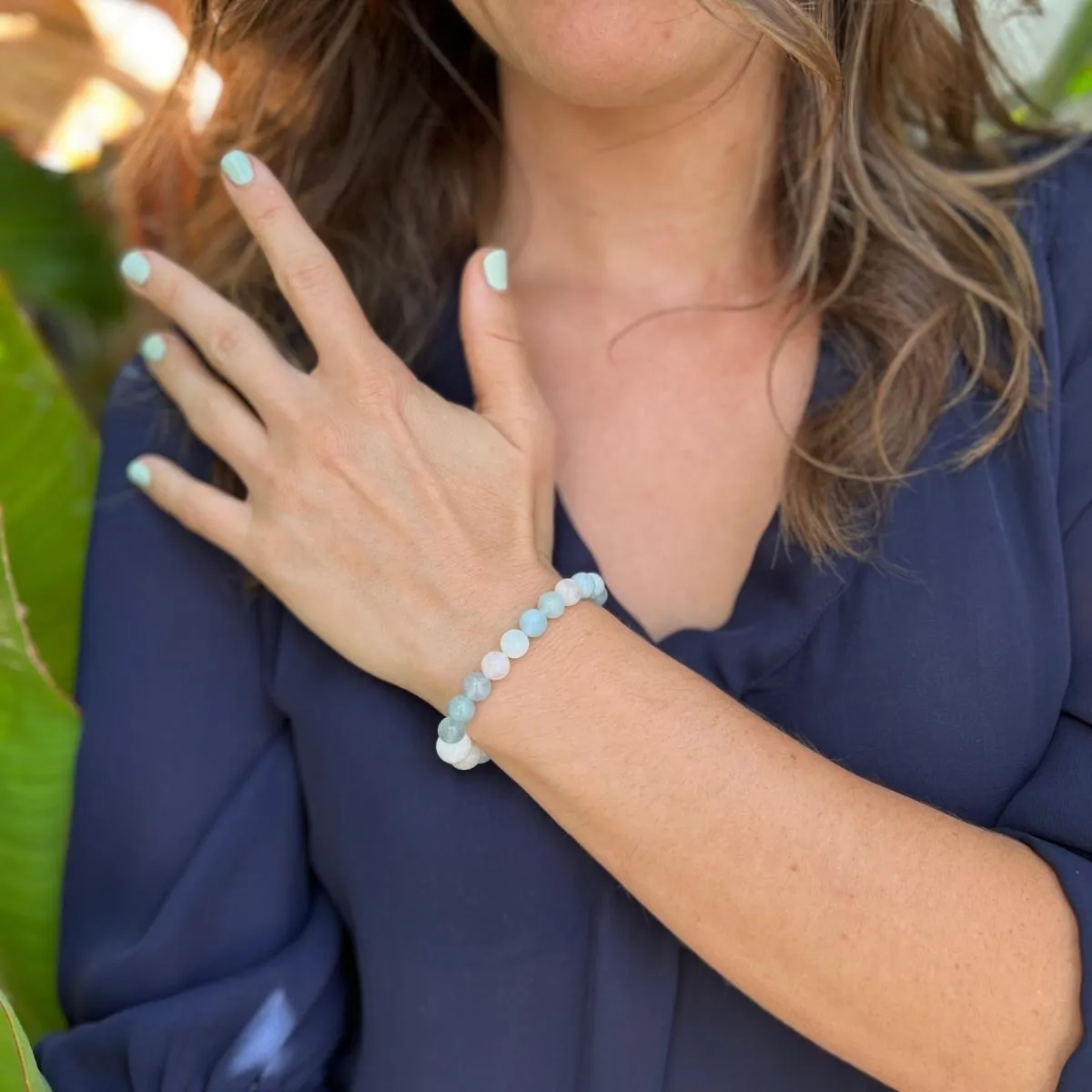 Purity of Waters Aquamarine Bracelet with Moonstone