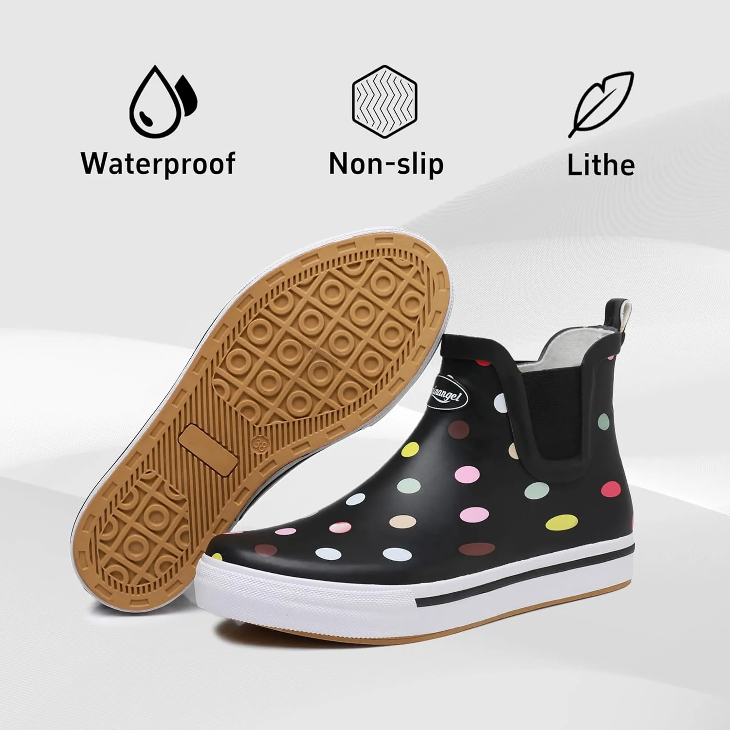 Rain Boots for Women and Men,Unisex Ankle Rain Shoes Anti-Slipping Rainboots with Comfortable Lightweight Garden Rubber Rain Boot and Outdoor Work Shoes,Waterproof Fishing Deck Boots