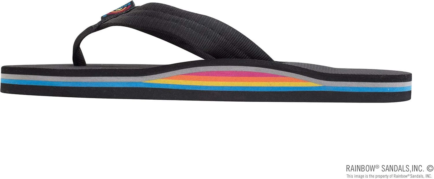 Rainbow Sandals Men's Single Layer Soft Top 1" EVA Rubber Filled Nylon Strap