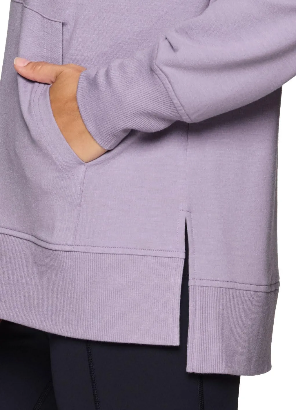 RBX Active Women's Hoodie Tunic in Regular/Plus Sizes, V-Neck Relaxed Fit Lightweight French Terry Sweatshirt with Pocket