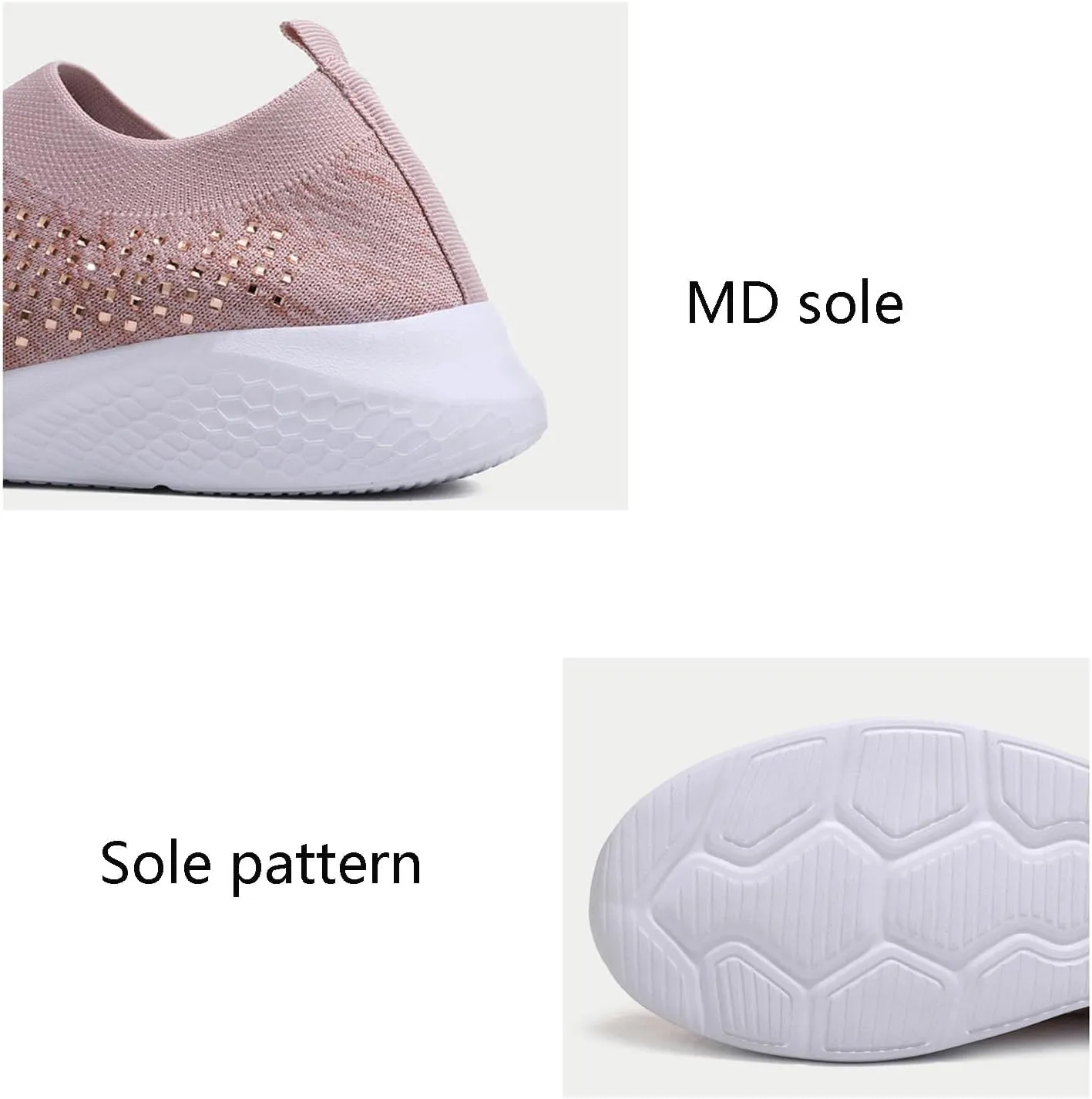 Rhinestone Sneaker Ladies Slip on Mesh Running Shoes Women's Ballroom Jazz Latin Dance Socks Sneakers Lightweight Breathable Fitness Walking Shoes