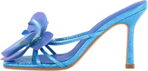 richealnini Floral Orchid Heels for Women Slip On Stiletto High Heels Thong Mules