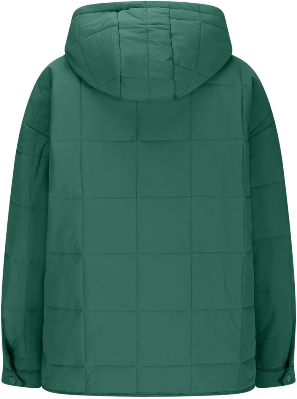 RKSTN Women Quilted Pullover Puffer Jacket Loose Hooded Coats Winter Warm Lightweight Outerwear with Pockets