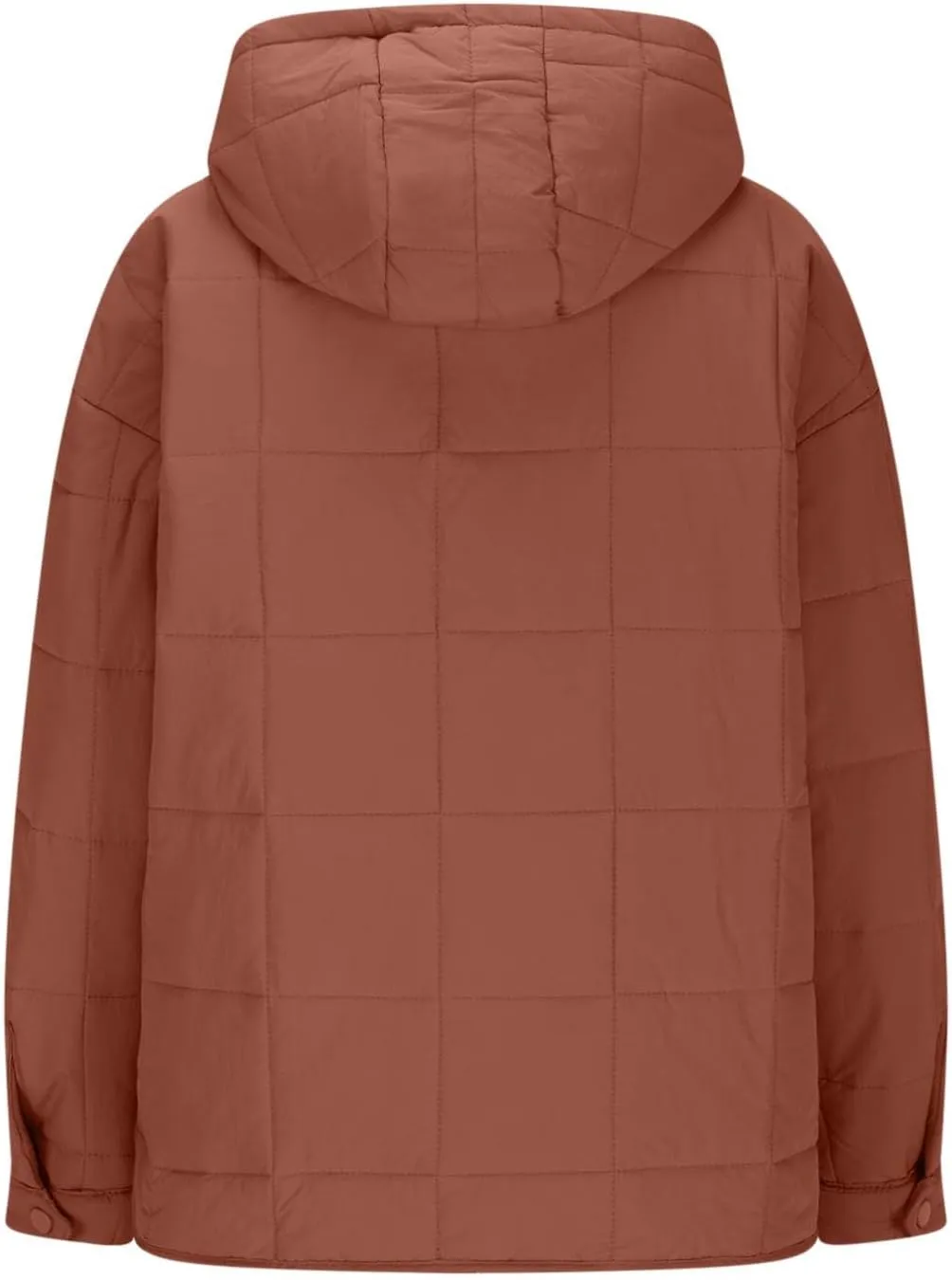 RKSTN Women Quilted Pullover Puffer Jacket Loose Hooded Coats Winter Warm Lightweight Outerwear with Pockets
