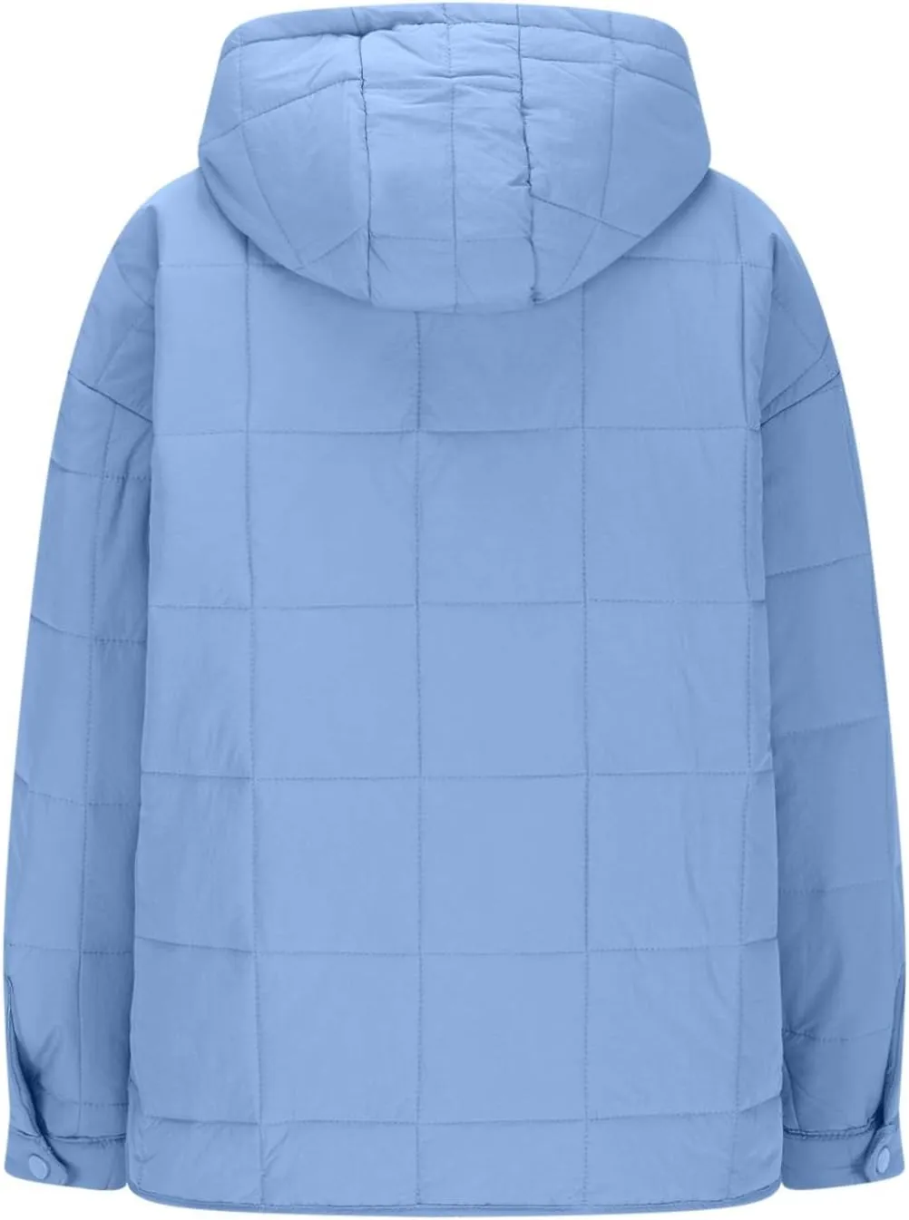 RKSTN Women Quilted Pullover Puffer Jacket Loose Hooded Coats Winter Warm Lightweight Outerwear with Pockets