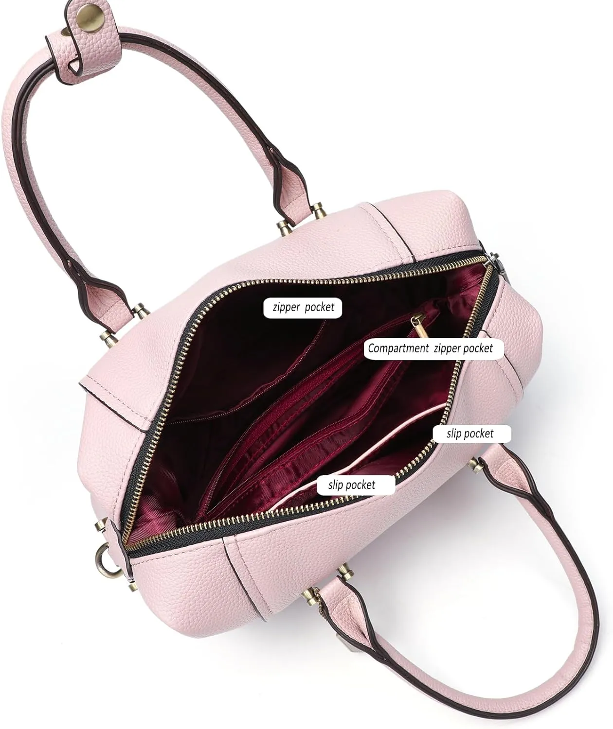 Satchel Purses for Women Leather Tote Bag Boston Handbags Women's Top Handle Bags for work and daily