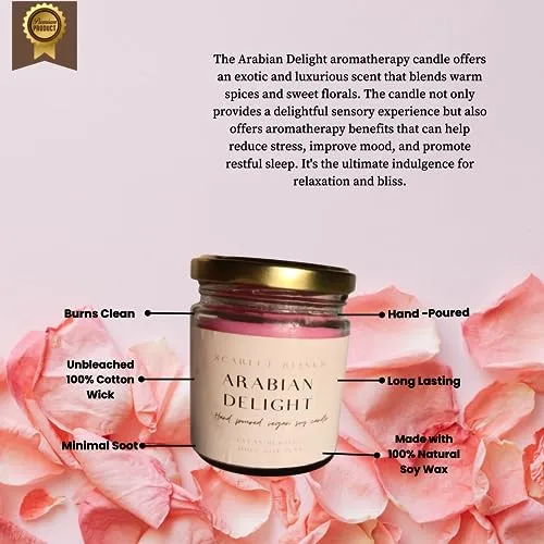 Scarlet Blinks Arabian Delight | Mistic Lemon Grass | Lavender Serenity | Soy Wax Candles | Aroma Therapy Candles | Burning Time:-45 HRS Pack of 3