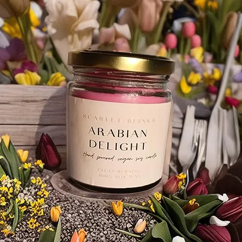 Scarlet Blinks Arabian Delight | Mistic Lemon Grass | Lavender Serenity | Soy Wax Candles | Aroma Therapy Candles | Burning Time:-45 HRS Pack of 3
