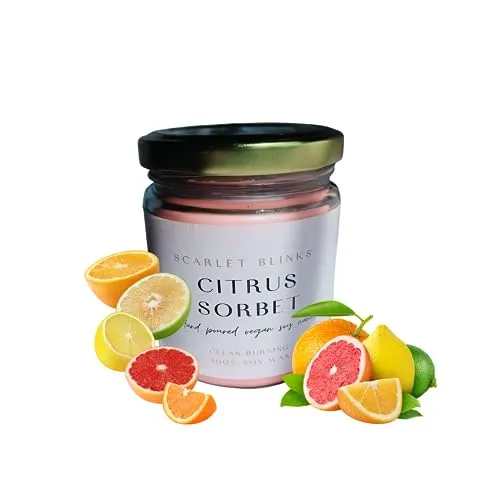 Scarlet Blinks Citrus Sorbet and Blue Mint Julep Candles | Soy Wax Candles | Aroma Therapy Candles | Burning Time :-45 HRS Pack of 2