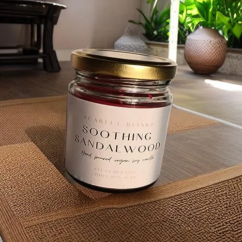 Scarlet Blinks Soothing Sandal Wood and Lavender Serenity | Soy Wax Candles | Aroma Therapy Candles | BurningTime:-45 HRS Pack of 2