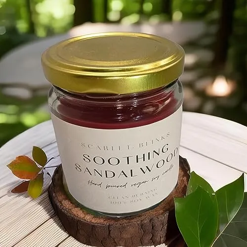 Scarlet Blinks Soothing Sandal Wood and Lavender Serenity | Soy Wax Candles | Aroma Therapy Candles | BurningTime:-45 HRS Pack of 2