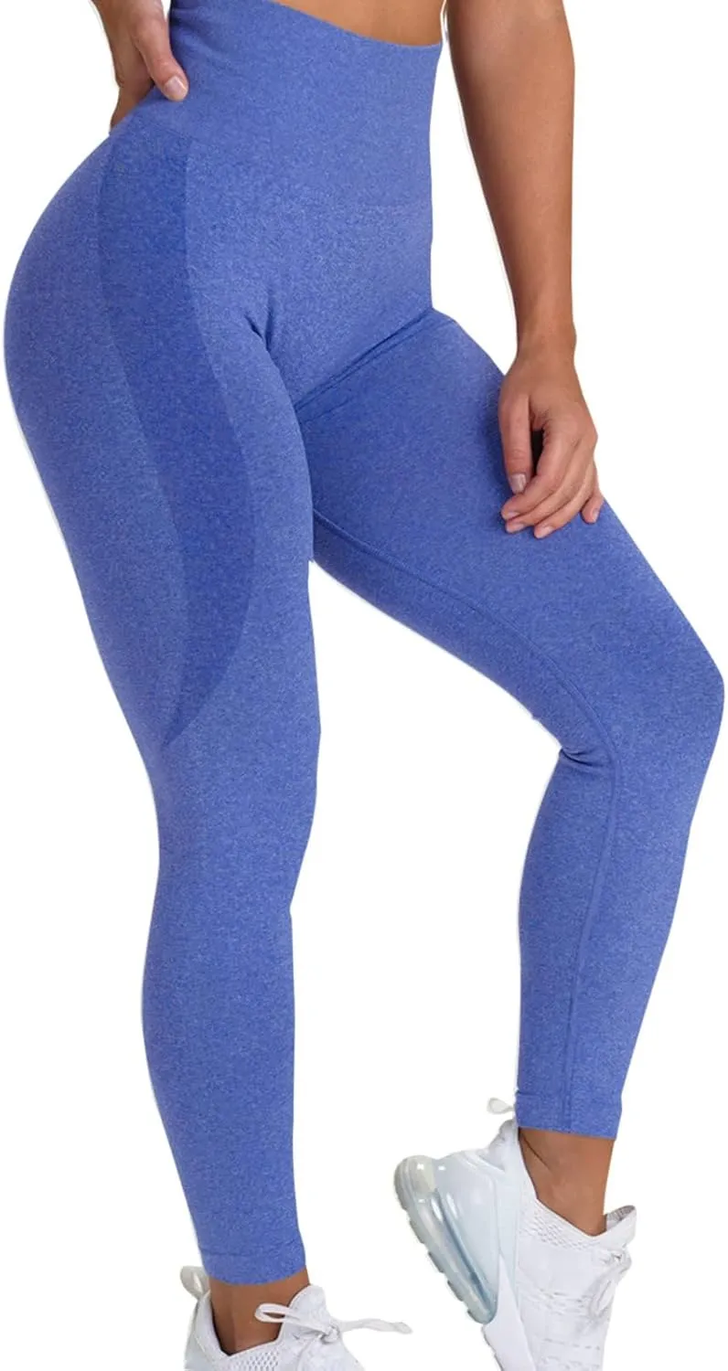 Seamless Leggings for Women Butt-Lifting Elastic High Waist Non See-Through Yoga Pants Tummy Control Gym Workout Tights