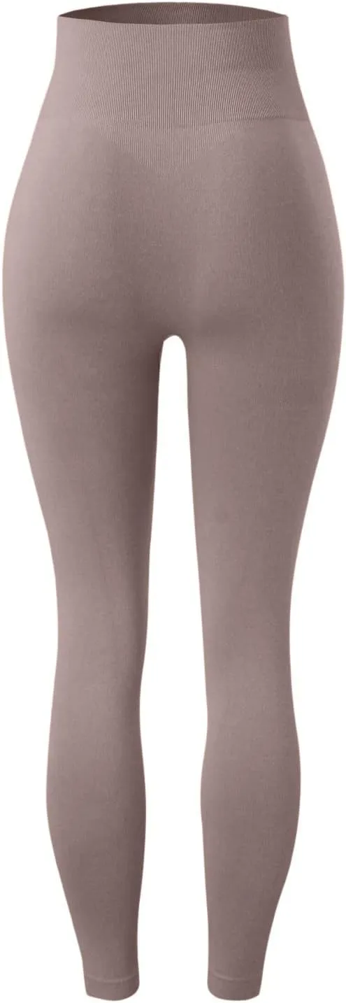 Seamless Leggings for Women Butt-Lifting Elastic High Waist Non See-Through Yoga Pants Tummy Control Gym Workout Tights